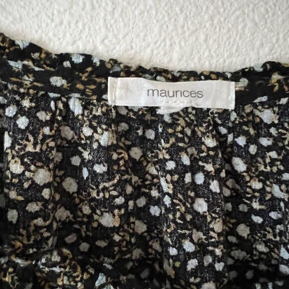 Maurices Ditsy Floral Cinched Bottom Blouse size L - Picture 7 of 9